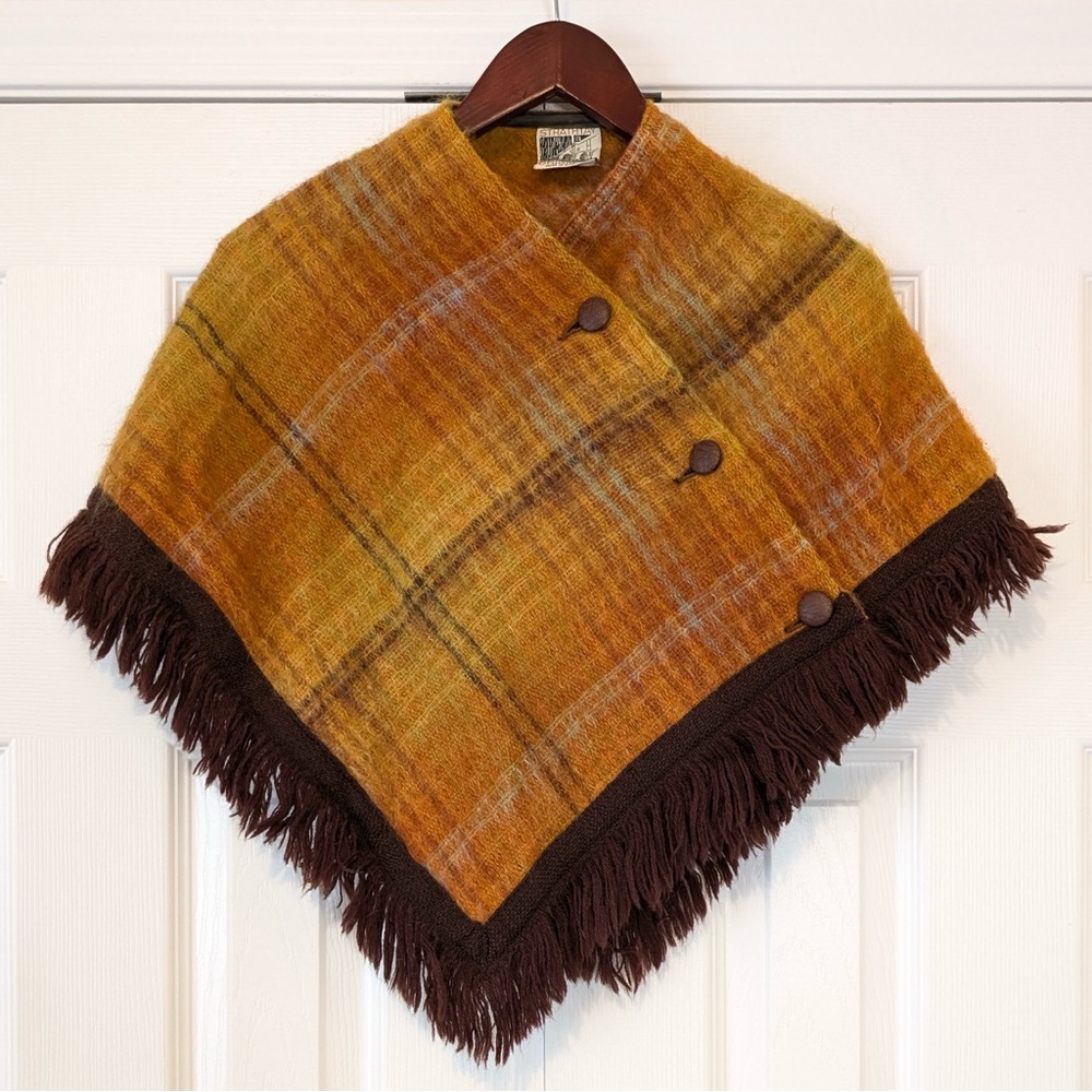 Real 1960s Vintage Strathtay Originals Made In Scotland Plaid Mohair Shawl